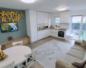 Vanzare apartament 3 camere finisat si mobilat modern, cu gradina , Floresti