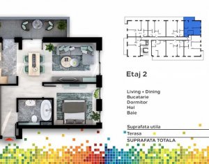 Apartament semifinisat in bloc nou, parcare subterana, IRIS