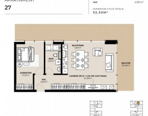 Apartament 2 camere, zona Garii, imobil de lux cu Mall la primele etaje !