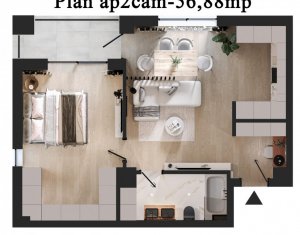 De vanzare apartament cu 2 camere VIVO